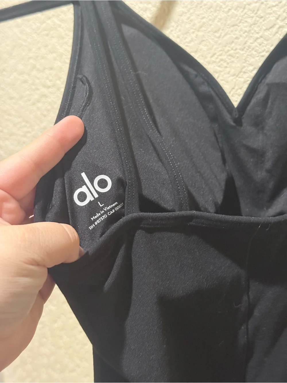 ALO Yoga Alosoft Suns Out Onesie Women's Black V-Neck Romper